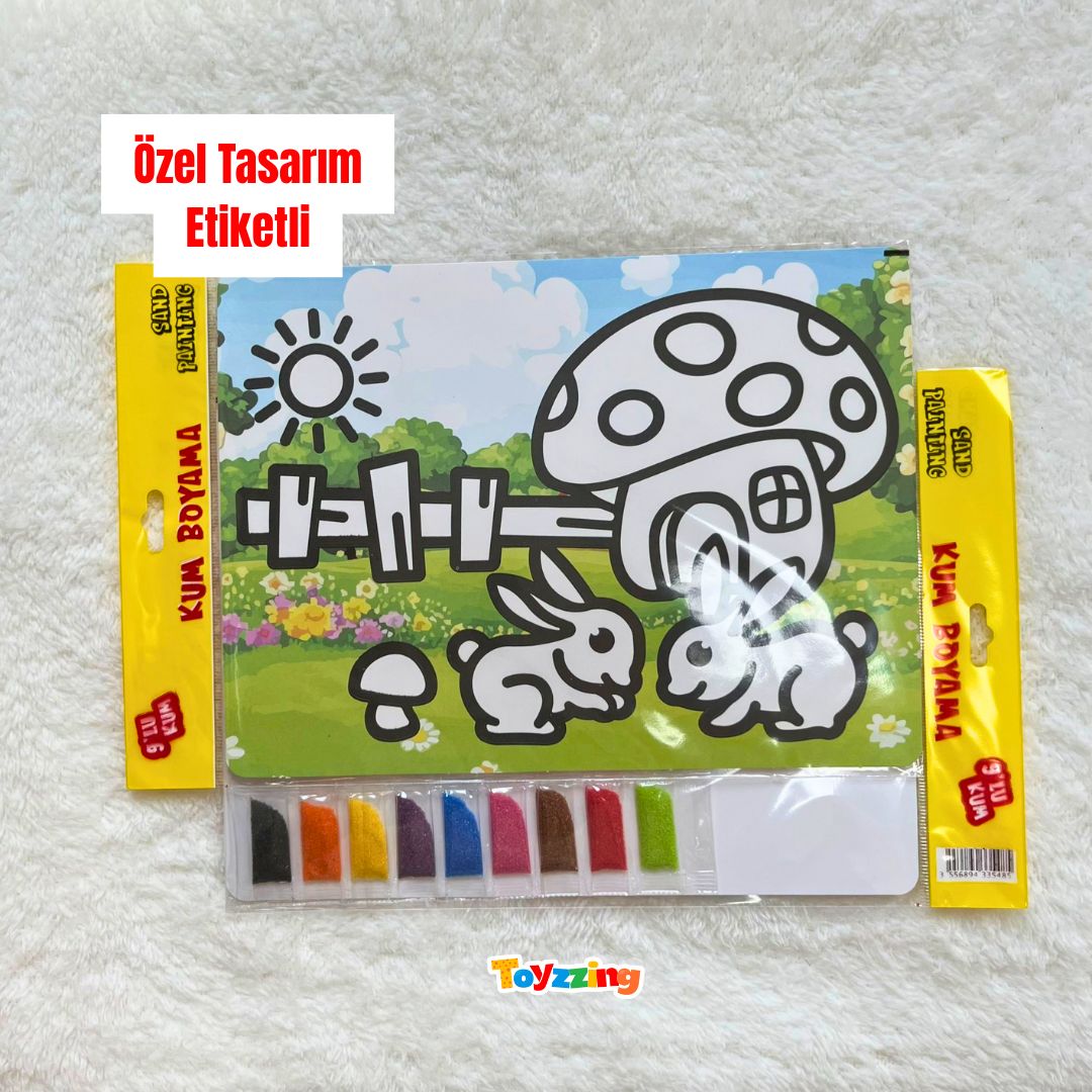 Kum Boyama Özel Etiket Tasarımı
